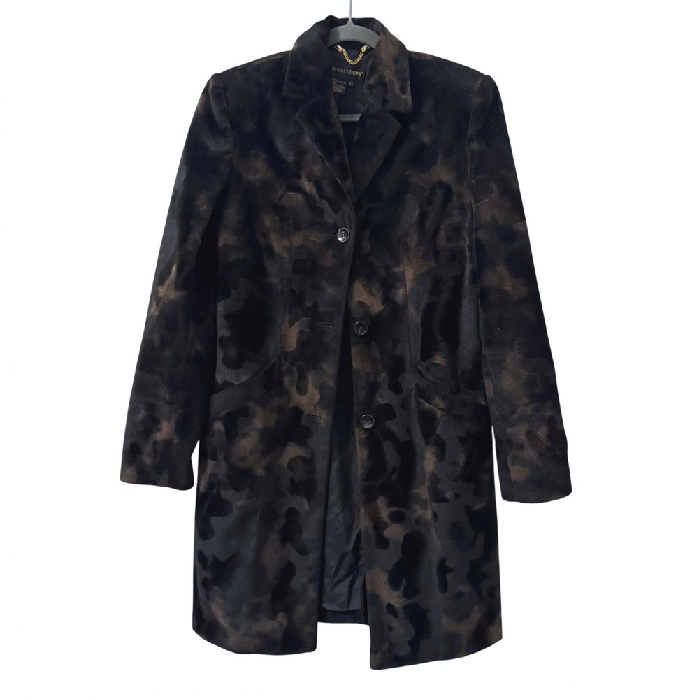 VTG Classiques Entier Faux Fur Peacoat XS Black Brown Mobwife Maximalist Chic